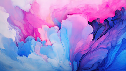 Wall Mural - marble ink painting in colorful abstract art for creative backgrounds