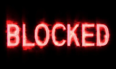 Poster - Bold BLOCKED Typography with Pulsating Red Glowing Visual Effects made with Generative AI technology
