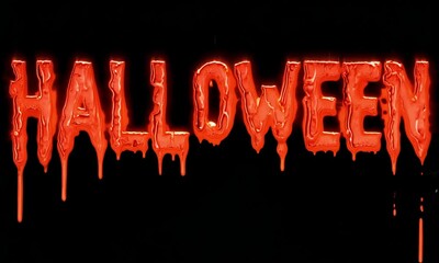 Poster - Fiery Bold Halloween Text Design in Vivid Red Dramatic Style made with Generative AI technology