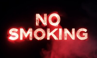 Poster - Strict Block Font NO SMOKING Text with Dynamic Flash Highlights made with Generative AI technology