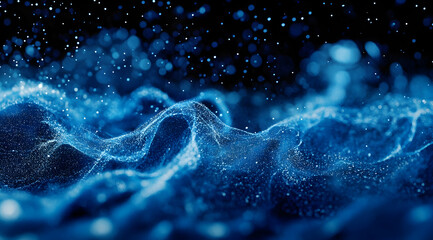 Poster - Blue digital waves