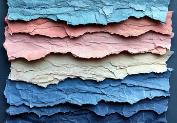 Poster - Aesthetic layers of textured paper in soft colors, perfect for backgrounds and design projects. copy space, 300dpi, commercial use