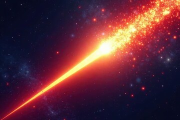 Wall Mural - Blazing meteor, incandescent trail across cosmic void, streak, brilliant