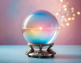 Wall Mural - Mystical Crystal Ball with Colorful Light Effects