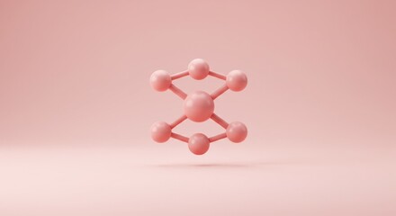 Poster - Pink Network Structure Graphic Isolated on Matching Pink Background for Modern Design