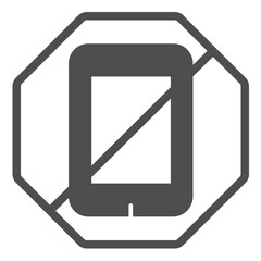 Poster - Turn off the phone solid icon, city museum concept. Vector graphics. Smartphone call ban, gadget sign on white background, glyph style icon for mobile or web design.