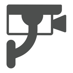 Fototapete - CCTV camera solid icon, city museum concept. Vector graphics. Video surveillance device, recording sign on white background, glyph style icon for mobile or web design.