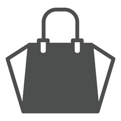 Poster - Bag for clothes solid icon, shopping concept. Vector graphics. Shopping bag sign on white background, glyph style icon for mobile or web design.