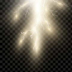 Poster - Set of Magic lightning and bright light effects. Vector illustration. Discharge electric current. Charge current. Natural phenomena.