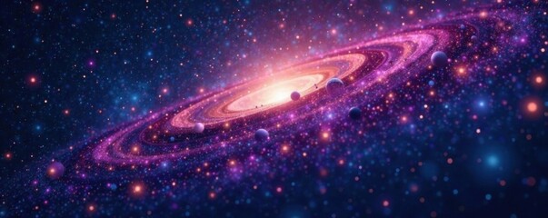 Wall Mural - Shiny starry background of outer space at night, glittering, dark, astronomy