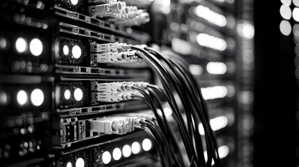 Poster - Data Center Network Infrastructure: High-Density Server Racks and Fiber Optic Cables