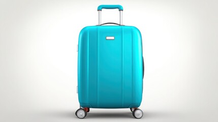 Poster - Striking blue suitcase crafted from color glass presenting a unique abstract design in artistic context