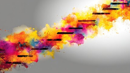 Poster - Colorful powder forming a staircase leading upwards creating a playful and creative visual representation of growth