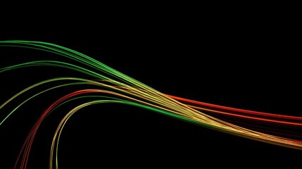Poster - Colorful wave of light flowing gracefully across the frame creating a mesmerizing visual experience filled with energy