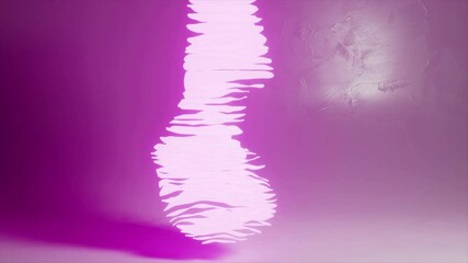 Poster - pink illumination surrounding sculptural white-striped head, dynamically transforming gradient from 