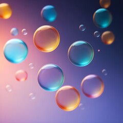 Wall Mural - Floating Colorful Bubbles Abstract Background