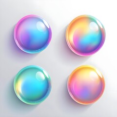 Wall Mural - Iridescent Spheres, Colorful Glass Balls, Abstract Background