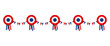 © Fox_Dsign - bannière web, frise avec cocardes et fanions tricolores pour le 14 juillet, fête nationale de la France