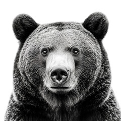 close up portrait of a grizzly bear black and white animal wildlife nature mammal forest predator he