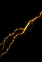 Poster - Golden lightning streak electric arc illuminating black background with dynamic energy power and atmospheric drama