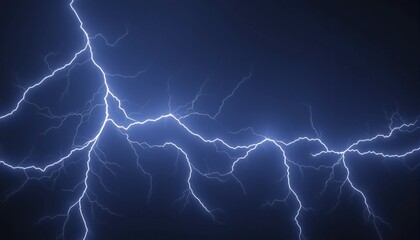 Poster - Electric blue light streaks powerfully across dark sky illuminating night with display of nature force