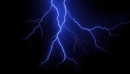 Aufkleber - Vivid blue lightning strikes across dark sky nature raw power in stunning display