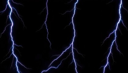 Aufkleber - powerful display of atmospheric electricity showcases bright lightning bolts streaking across dark sky backdrop