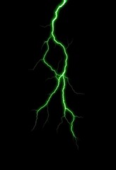 Poster - green lightning bolt illuminating dark sky with electric energy and dramatic visual impact