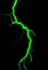 Aufkleber - shot of vibrant green lightning bolts arcing against stark black background electrifying and intense