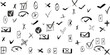 © Supernova - Doodle check marks. Hand drawn symbols for checking and voting, task list checkbox with cross and tick signs vector icons set