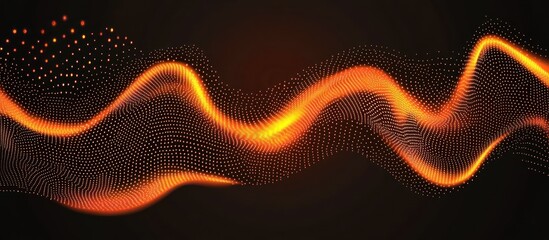 Poster - Abstract Glowing Wave Particle Surface on Dark Background Image