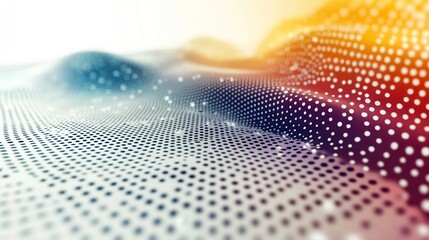 Poster - Abstract Data Visualization with Wavy Pattern and Dot Grid Surface