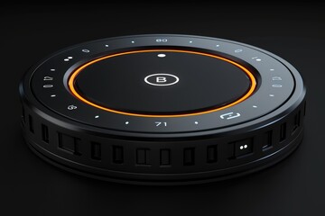 Poster - A futuristic digital control panel with illuminated ring design