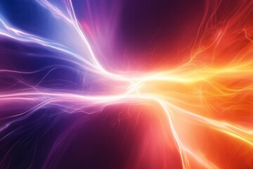 Poster - Colorful energy bursts radiate in an abstract display of vibrant light and movement