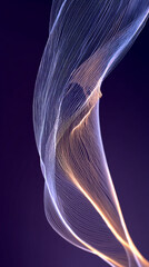 Leinwandbilder - Abstract image of flowing, luminous lines in purple and orange hues, creating a dynamic and elegant design, showcasing movement and energy, ideal for modern backgrounds