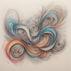 Aufkleber - Abstract swirling art with pastel color palettes