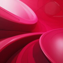 Poster - abstract pink glossy shapes with smooth curves and a modern design. The overall aesthetic is sleek and futuristic, conveying a sense of elegance and sophistication