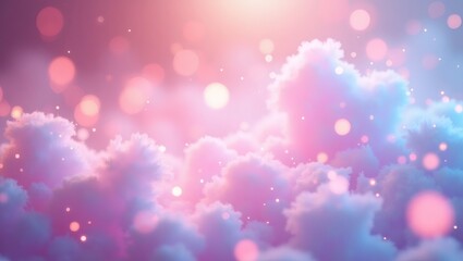 Poster - dreamy cloudscape with pastel hues and bokeh effect