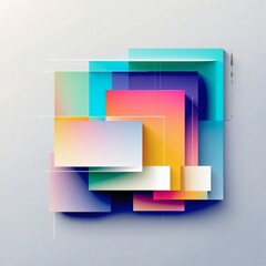 Poster - Abstract colorful geometric shapes layered and overlapping, creating a vibrant and dynamic composition.