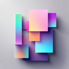 Aufkleber - Abstract modern geometric design featuring vibrant colorful gradients arranged in a stylish composition