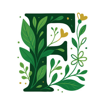 Natural letter F logo gradient style design template for branding corporate, fresh and leafy logo design blending nature with typography.