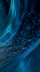 Poster - Abstract image of flowing blue lines and light particles, creating a dynamic and energetic visual effect, symbolizing technology, speed, and innovation