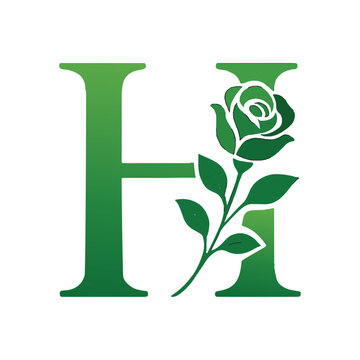 Natural letter H logo gradient style design template for branding corporate, fresh and leafy logo design blending nature with typography.