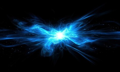 Wall Mural - vibrant blue energy explosion in deep space.