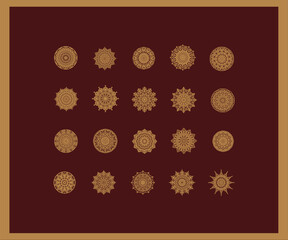 Aufkleber - luxury ornamental mandala design background in gold color. Circular pattern in form of mandala with flower for Henna, Mehndi, tattoo, decoration. Decorative ornament in ethnic oriental style. 