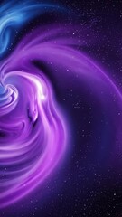 Wall Mural - Mystic spiral nebula with vivid purple and blue colors radiating through a starry cosmic background for space or fantasy themes.