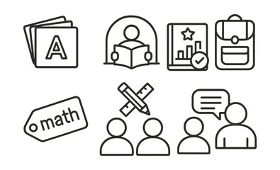 Poster - Math sign is shown with a pencil and a book