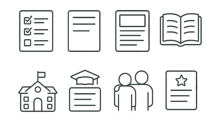Poster - Set of icons for school and education