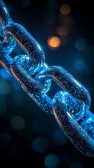 Poster - Glowing Digital Chain Links Connecting in a Secure Technology Network