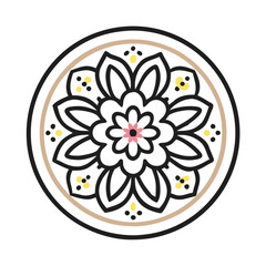 Poster - Floral circle art vector illustration with flower blossom for coloring book page and graphic art, mandala vector design